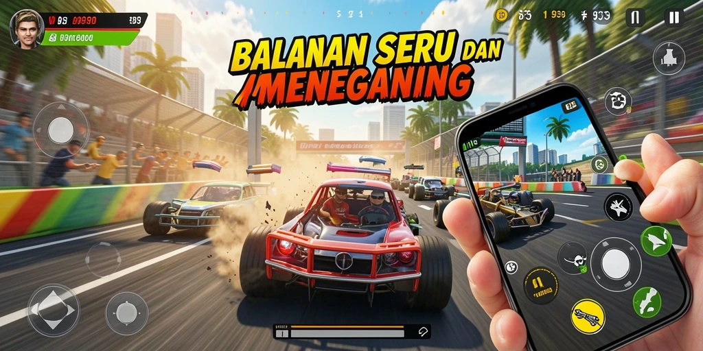 Gameplay intens dan seru dari 9939 saat balapan.