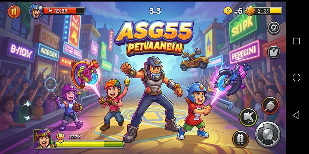 Tampilan gameplay seru dari ASG55 di dunia Arcade.