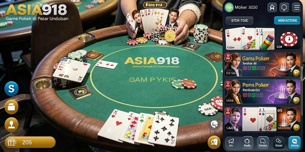 Tangkapan layar gameplay ASIA918 menampilkan suasana poker yang seru.