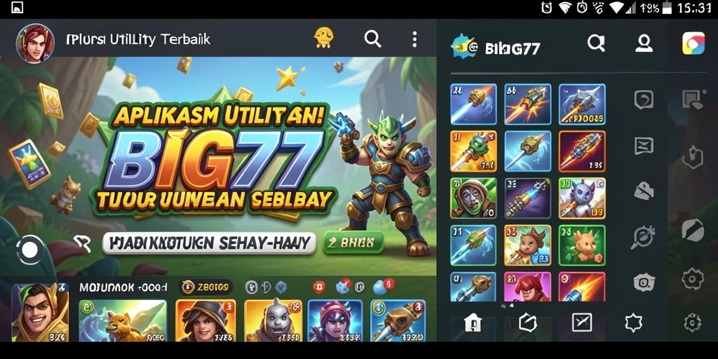 Tampilan screenshot utama BIG77 menunjukkan antarmuka aplikasi yang user-friendly.