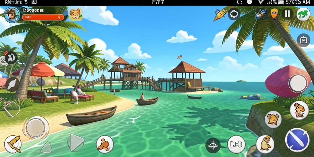 Screenshot F7F7 menampilkan gameplay yang mengasyikkan dan penuh warna.