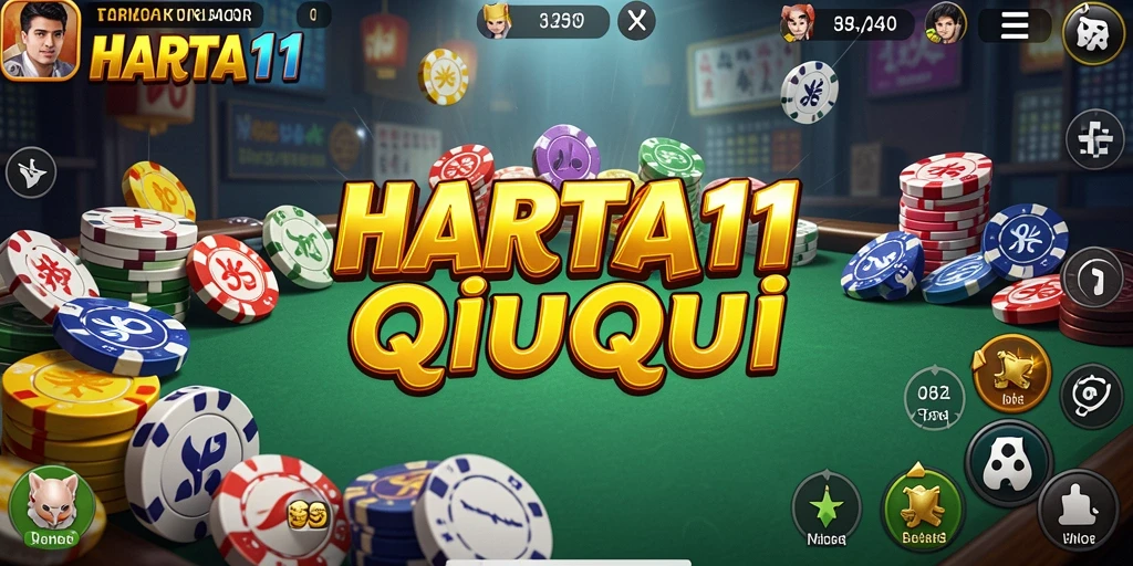 Tangkapan layar HARTA11 menunjukkan aksi mendebarkan dalam permainan QiuQiu.
