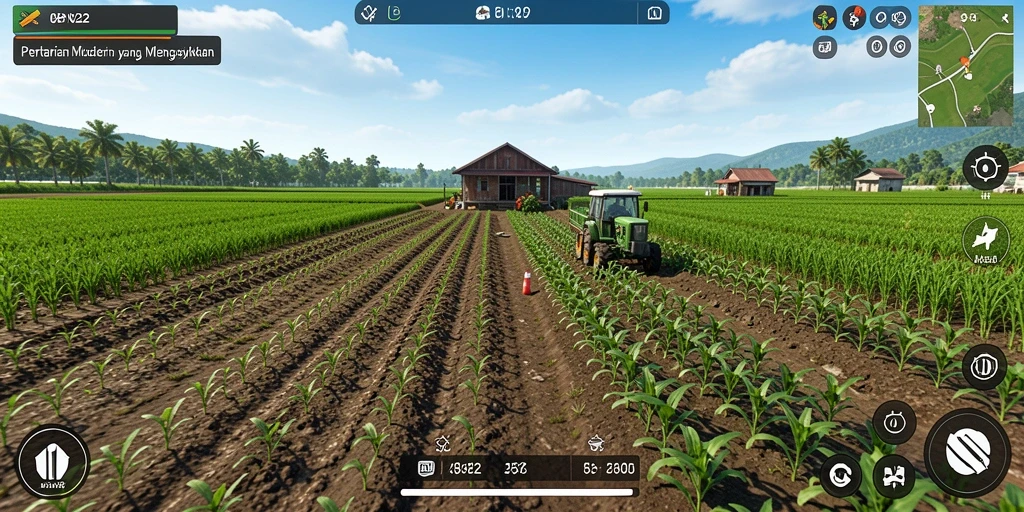 Tampilan gameplay <strong>IN22</strong> dengan aktivitas pertanian yang seru dan interaktif.