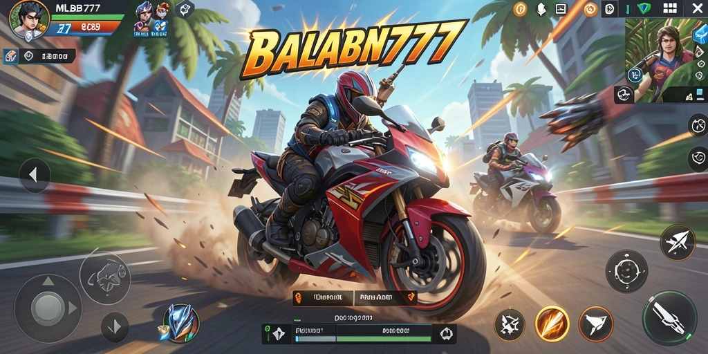 Tampilan gameplay balapan motor yang mendebarkan di MLBB777.