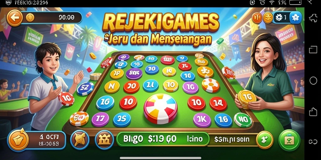 Tampilan menarik dari gameplay Bingo di REJEKIGAMES.
