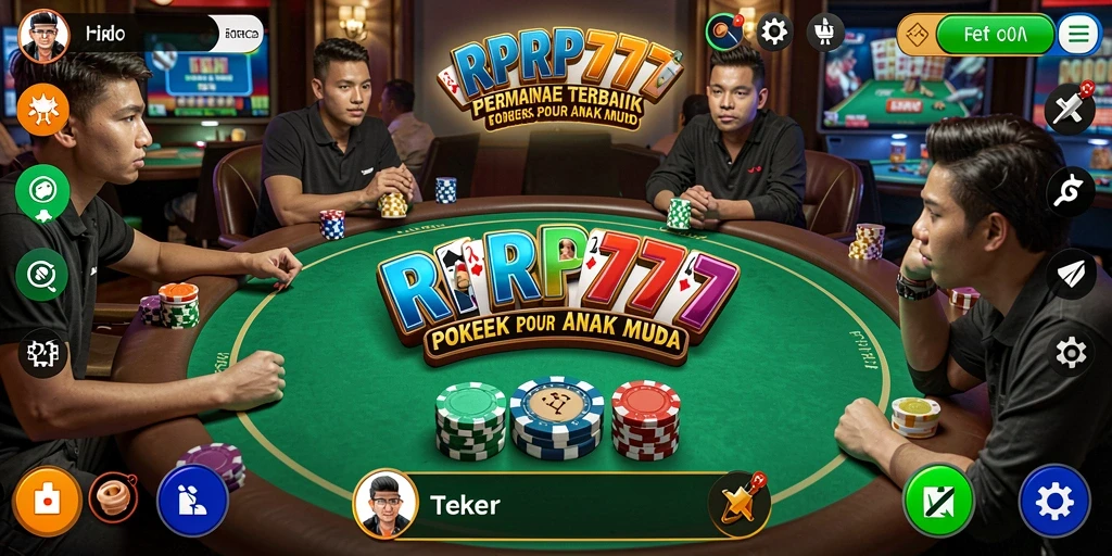 Screenshot RPRP777 menunjukkan suasana meja Poker yang seru.