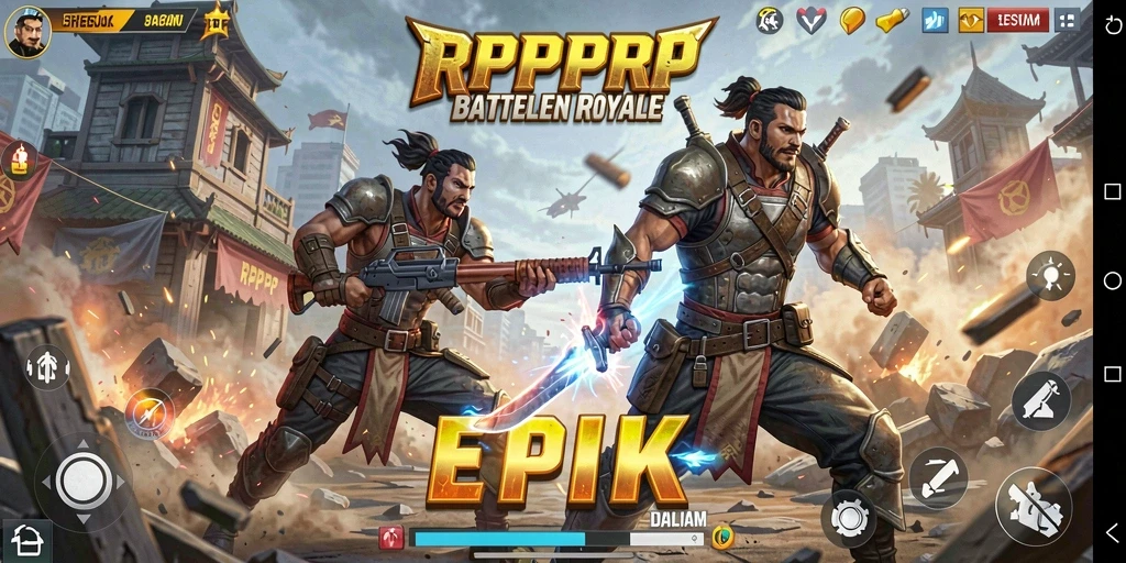 Screenshot gameplay RPRPRP menampilkan aksi pertarungan yang mendebarkan.