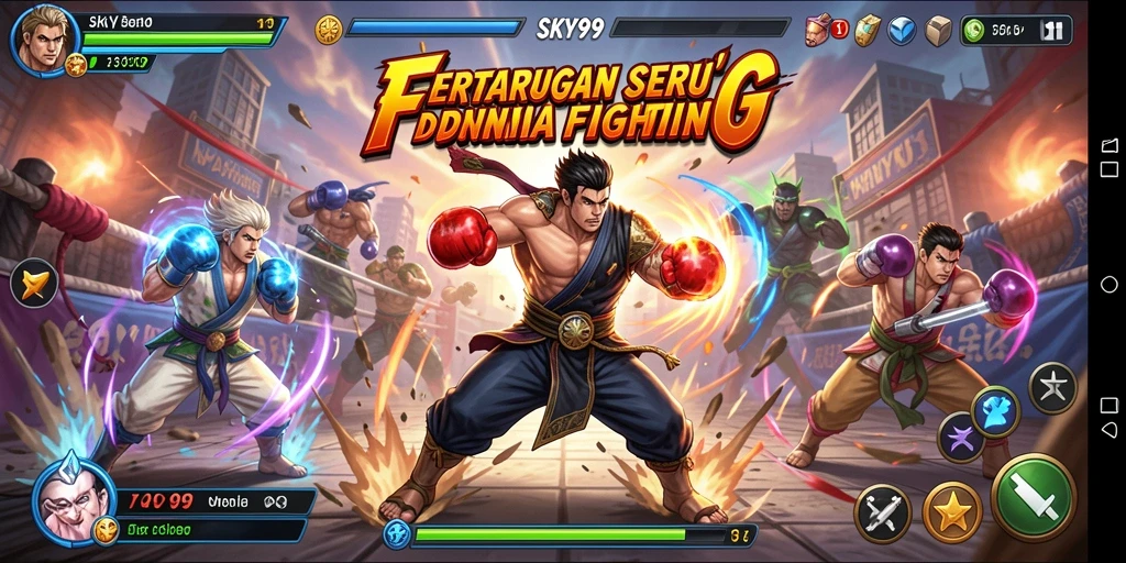 Gameplay utama SKY99 dengan pertarungan seru dan intens.