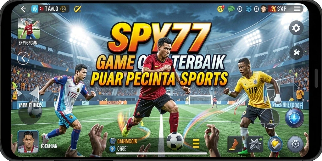 Tangkapan layar utama SPY77 menampilkan aksi seru dalam permainan olahraga.
