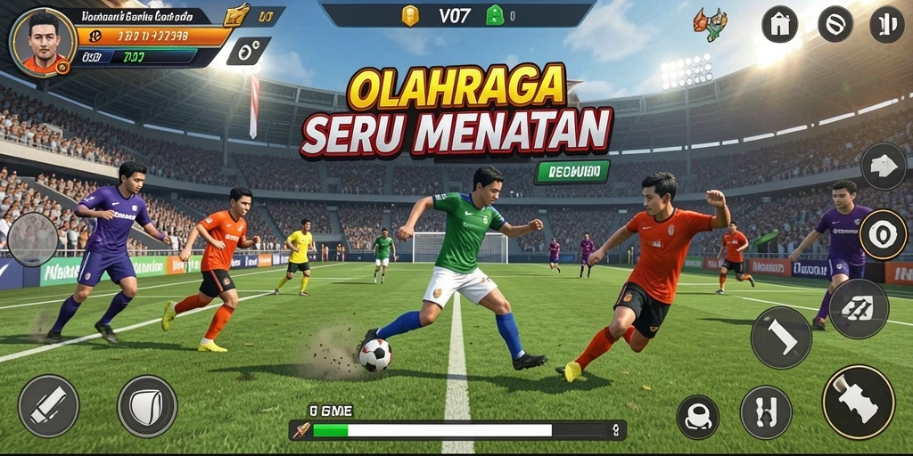 Tampilan menarik dari gameplay V07 dalam pertandingan olahraga.